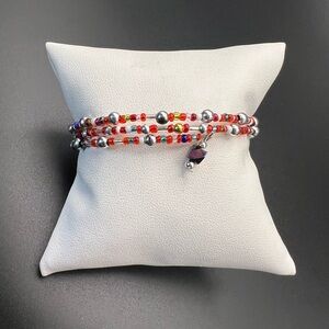Multicolor Beaded adjustable Bracelet with charms